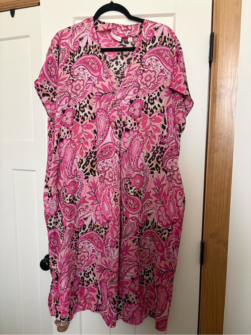 Bright Pink Pattern Nightgown by Van Winkle & Co Size Medium